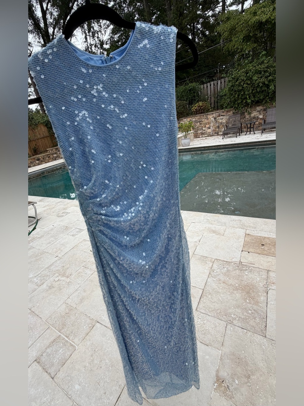 NWT Veronica Beard Light Sky Blue Sequin Midi KIMBERLY Dress NEW $698